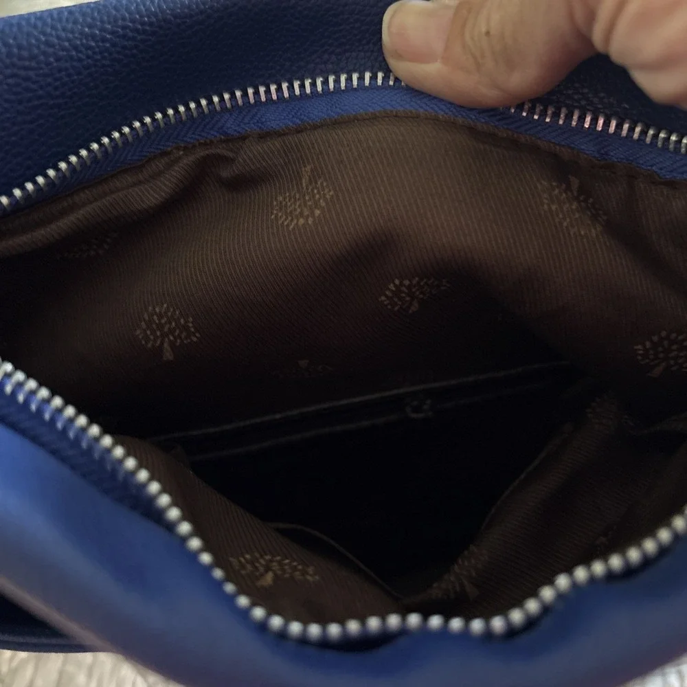 Mulberry‎ Satchel Bag Pigment Blue Pebble Leather Crossbody Handbag Designer